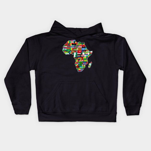 Africa Flags Kids Hoodie by vladocar